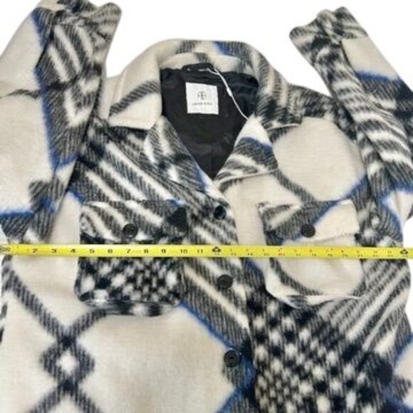 ANINE BING Oakley Cream Tartan Plaid Oversized Jacket / Coat Size L NWOT - Picture 13 of 15